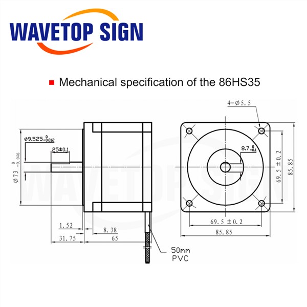 Leadshine Nema34 2Phase Stepper Motor 86HS35 86HS45 for Laser Engraving Machine