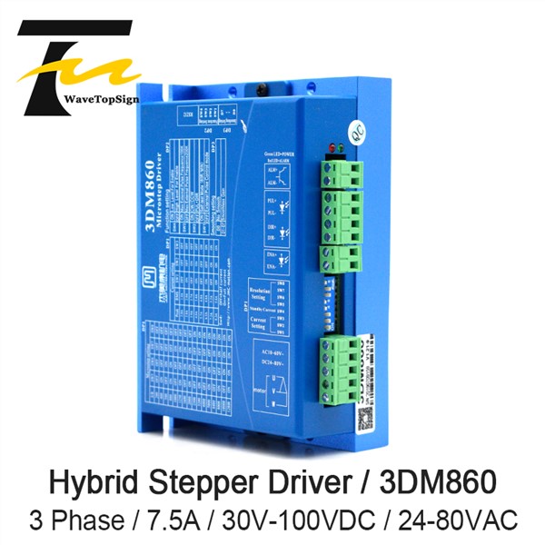 JMC 3 Phase Stepper Motor Driver 3DM860 Input Voltage 24~80VAC 30~100VDC 7.5A Match 86 Serial 3 Phase Stepper Motor