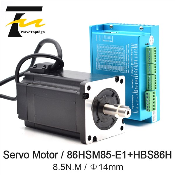 Leadshin NEMA34 Engraver Hybrid Servo Motor 86HSM85-E1 Voltage 75V Torque 8.5N. M +Servo DriverHBS86H