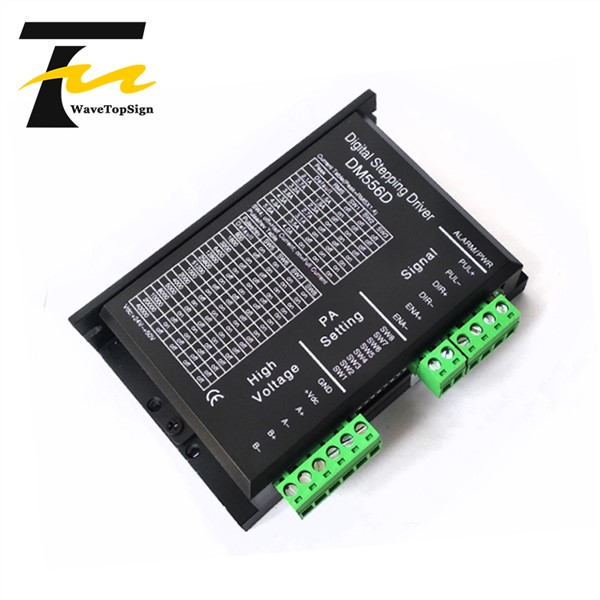 Wavetopsign 2Phase Stepper Motor Driver DM556D Input Voltage 24-50VDC Current 2.1-5.6A Match with the Motor 57 Series