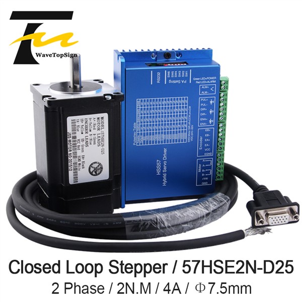 NEMA23 Closed Loop Hybrid Step-Servo Series Driver Kits HSS57 1pcs+Closed-Loop Motor 57HSE2N-D25 Nema 23 1pcs +Data Cable 1pcs