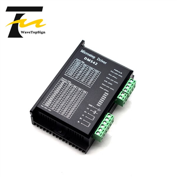 WaveTopSign Stepper Motor Driver DM542 Voltage 20-50VDC Current 1.0-4.2A for 57 86 Series 2-Phase Digital Stepper Motor