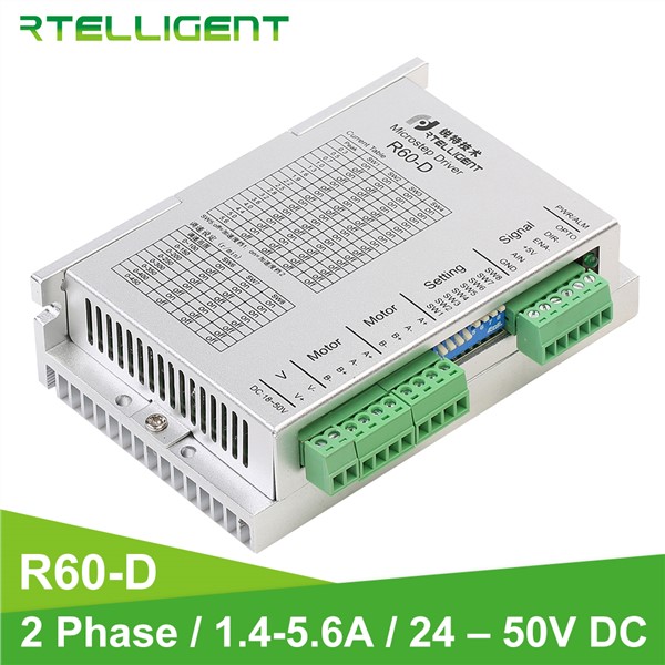 Rtelligent Nema 23 24 Stepper Motor Driver 24-50VDC R60-D Drives the Two-Axis Motor Independent Operation Stepper Driver