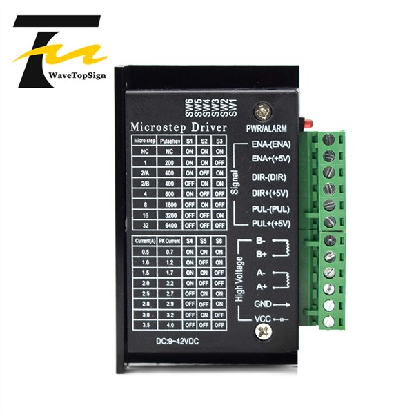 WaveTopSign 42 57 86 TB6600 Wood Router Machine Stepper Motor Driver 32 Segments Upgraded Version 4.0A 9-42VDC Milling Kits