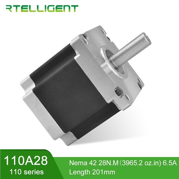 Rtelligent Nema 42 High Torque 28N. M Stepper Motor 110A28 1.8Deg 19mm Diameter 4 Lead Step Motor CNC Kit Mechanical Machine