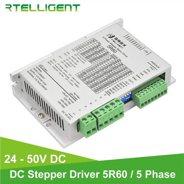 Rtelligent Nema 23 5 Phase 0.72 Degree Stepper Motor Driver AC/DC Motor Driver Controller for Nema17 23 Stepper Motor