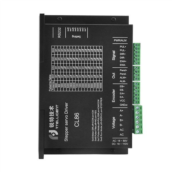 Rtelligent Factory Outlet Nema34 CL86 Digital Closed Loop Stepper Motor Driver Stepper Driver for 3D Printer Cutting Machine