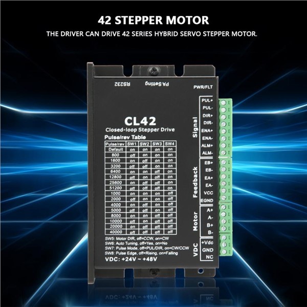 DC Motor Driver 42CME06 NEMA17 2 Phase Stepper Motor & CL42 Motor Driver Set 24-50VDC Stepping Motor