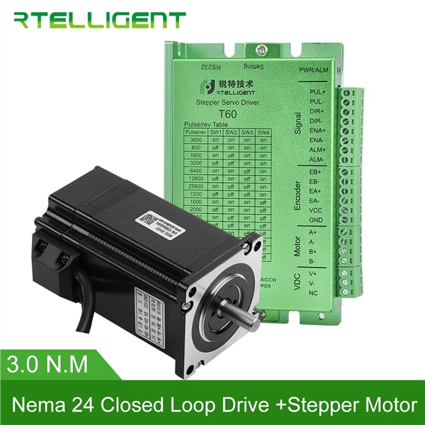 60mm*60mm SALE Nema 23 24 3N. M Closed Loop Stepper Motor Kits 424.84Oz-in Nema23 24 Stepper Motor & Drivers/ Servo Motor Kits