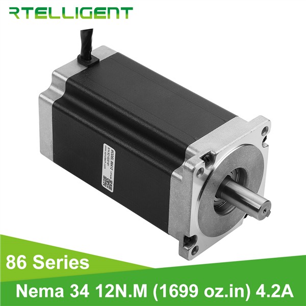 Rtelligent Nema 34 12N. M High Torque Stepper Motor Stepping Motor 0.9/1.8 Degree Body Length 156mm Hybrid DC Electric Motor