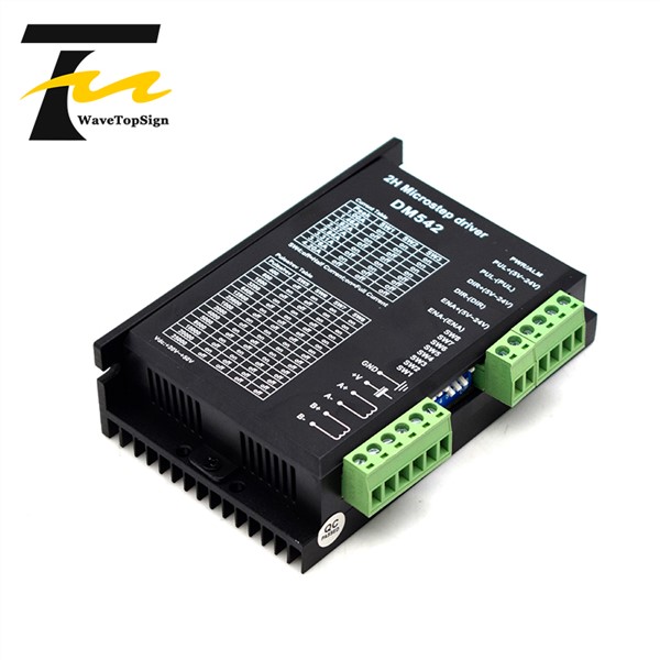 WaveTopSign Stepper Motor Driver DM542 Voltage 20-50VDC Current 1.0-4.2A for 57 86 Series 2-Phase Digital Stepper Motor