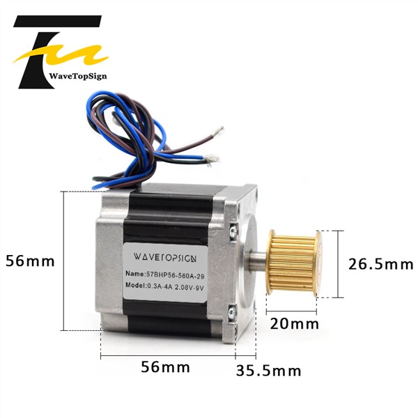 2 Phase Stepper Motor Nama23 2 Phase 57 Series 0.4A-2A +Synchronous Wheel 3M20T Width20mm