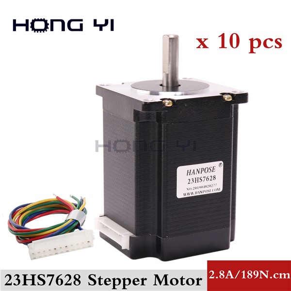 10PCS 2 Phase, 4-Leads 20Kgcm 76mm CNC Nema 23 Stepper Motor, 3D Printer 23hs7628 23hs8430 for 3D Printed Parts Medical Industr