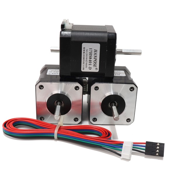 100pcs 4-Lead Nema 17 Double Shaft Stepper Motor 42BYGH 17HS8401S 1.8A 52N. Cm 60mm for 3D Printer Motor