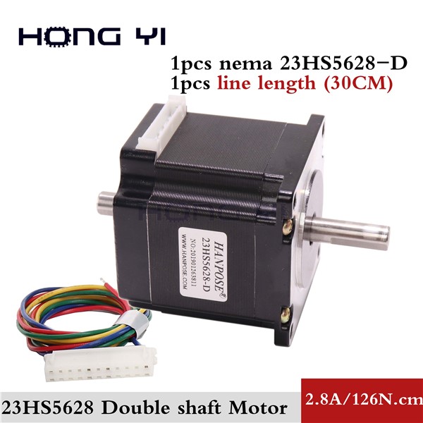 NEMA 23 Stepper Motor Double Shaft 2.8A 12.6N. M Dual Shaft D=8mm 57x56mm Nema23 Stepping Motor for CNC