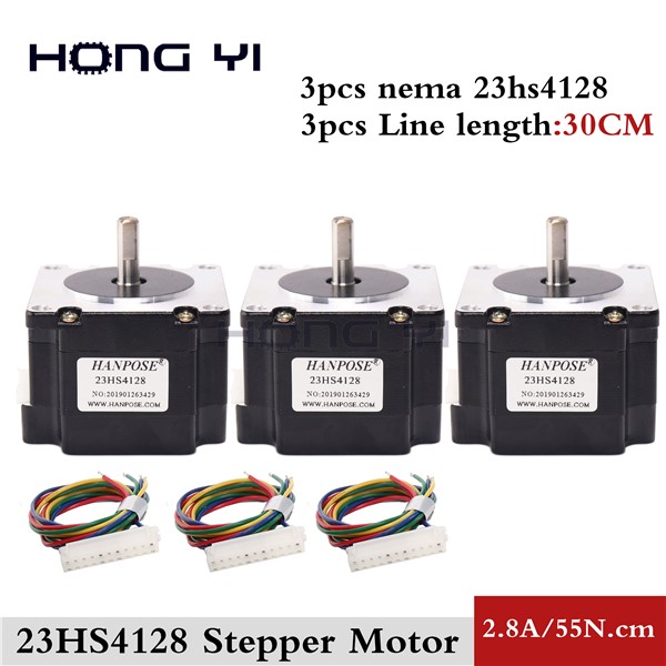 3pcs NEMA 23 1.8 Degree 57 Hybrid Stepper Motor 2 Phase 41mm Motor 0.55N. m 2.8A Stepper Motor for 3D Printer Monitor Equipment