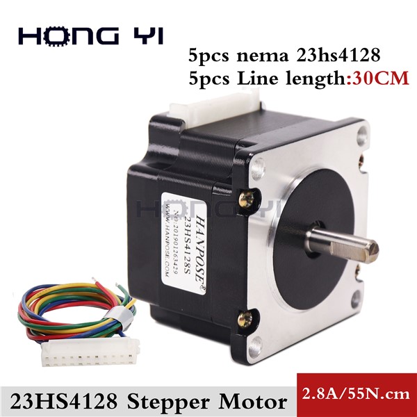 5pcs NEMA23 Stepper Motor 41mm 2.8A 0.55N. M 78Oz-in Nema 23 Hybird Stepper Motor 4-Wires Stepping Motor for CNC Machine 3D Print