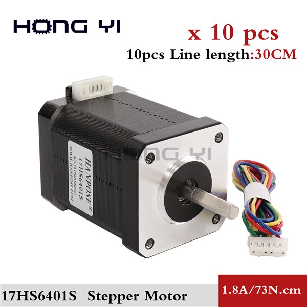 Free Shipping 10PCS NEMA 17 Stepper Motor 1.8 Degrees 42 Hybrid Step Motor Two Phase 60mm 7.3kg. Cm 1.8A Step Motor