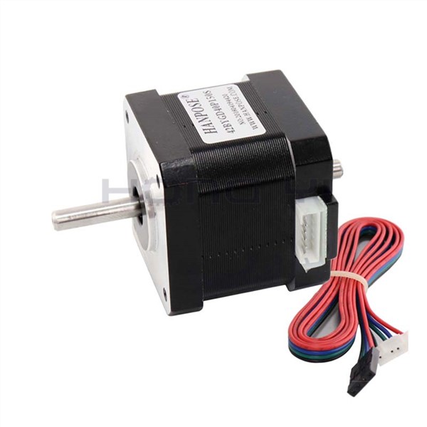 Free Shipping 17HS4401 Two-Axis Motor with 1M DuPont Line Nema17 Stepper Motor Double Output Shaft 1.7A CE ROSH CNC/ 3D Printer