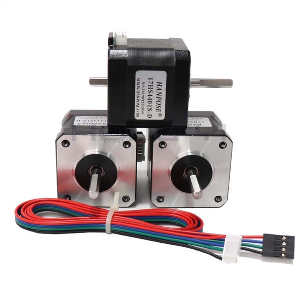 Free Shipping 17HS4401 Two-Axis Motor with 1M DuPont Line Nema17 Stepper Motor Double Output Shaft 1.7A CE ROSH CNC/ 3D Printer