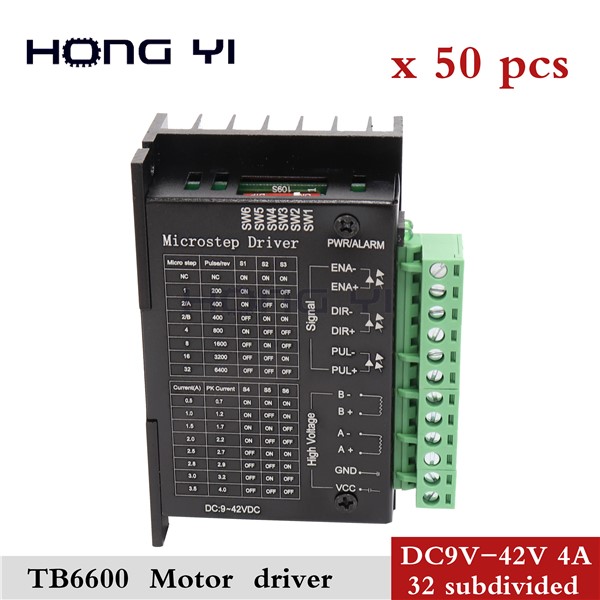 50pcs CNC Single Axis 4A TB6600 Stepper Motor Drivers Controller 9-42VDC Milling Kits