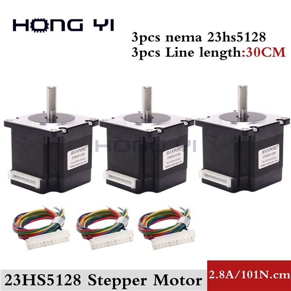 NEMA23 Stepper Motor 1.8 Degrees 57 Hybrid Stepping Motor Two Phase 51mm 10.1kg. Cm 2.8A Step Motor for CNC