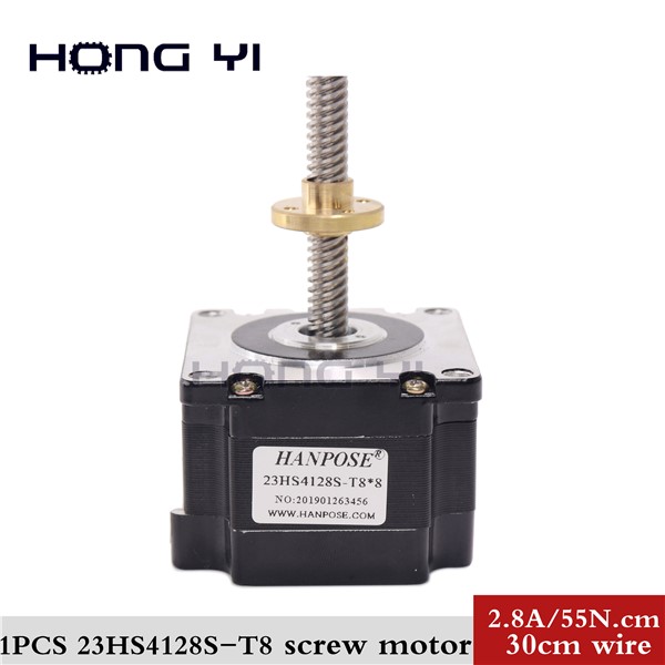 Free Shipping T8x8-310MM Nema23 Screw Stepper Motor + Copper Nut Lead 2/4/8mm 41mm for CNC Laser & 3D Printer