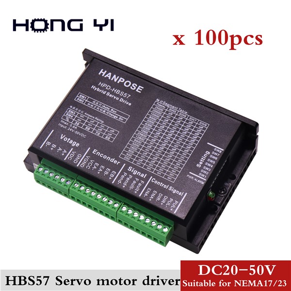 100PCS Controller Driver 20-50V Step Servo Driver for NEMA17 NEMA23 CNC Hybrid Servo Motor HBS57 Closed Loop