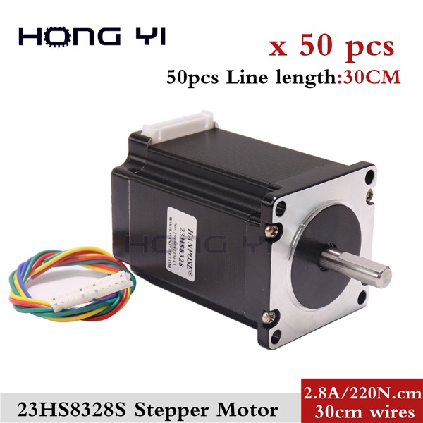 50PCS Nema23 Stepper Motor 2.8A 2.2N. M 57x83mm 315 Oz-in for 3D Printer 23hs8328 CNC Engraving Milling Machine Stepper Motor