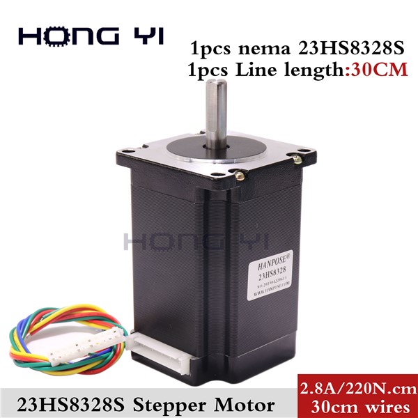 Free Shipping Nema23 Stepper Motor 83mm 2.8A 2.2N. M 57 Motor 23hs8328 315 Oz-In for 3D Printer CNC Engraving Milling Machine