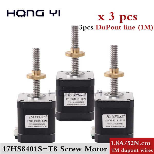 3PCS NEMA 17 Stepper Motor 48mm 52N. Cm T8 Screw Lead 310mm 42 Motor 3d Print Motor 42BYGH Mill Cut CNC Engraving Machine