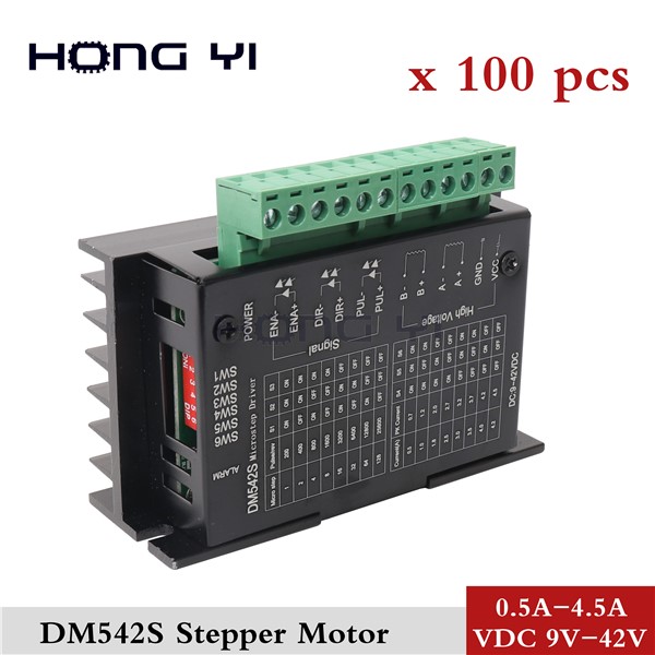 100Pcs Stepper Motor DM542S Driver 9-42 VDC Max. 4.5A DM542 Stepper Motor for NEAM 17 NEAM 23 Series Motor.