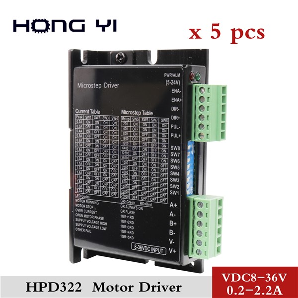 5PCS NEMA17 NEMA23 Motor Stepper Motor Driver 2.2A HPD322 CNC Router Controller for 3D Printer