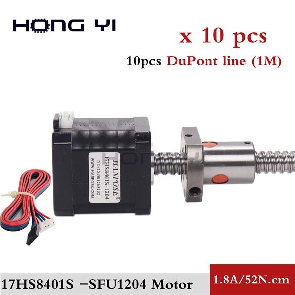 10pcs Stepper Motor with 350mm Ballscrew Sfu1204 17hs8401s Motor Nema17 42 Motor for CNC Engraving Machine Or Precision Machine