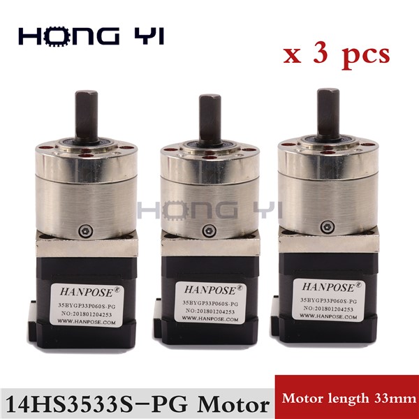 3pcs 14HS3533S-PG Nema 14Step Moto 4-Lead Extruder Gear 42 Motor Stepper Motor Ratio 5.18:1 Planetary Gearbox Stepper Motor