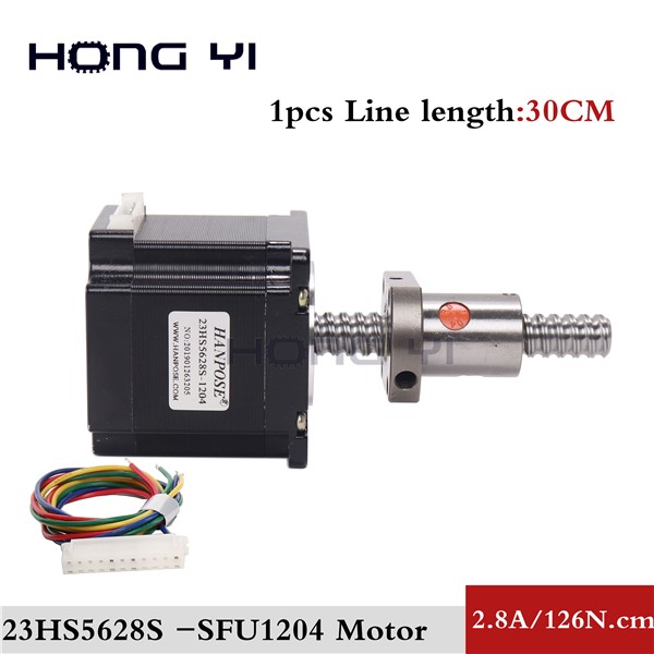 CNC 3D Printer NEAM 23 Stepper Motor 2 Phase 56mm 126N. Cm with Sfu1204 Sfu1210 Ball Screw 100/200/300mm Length No Processing