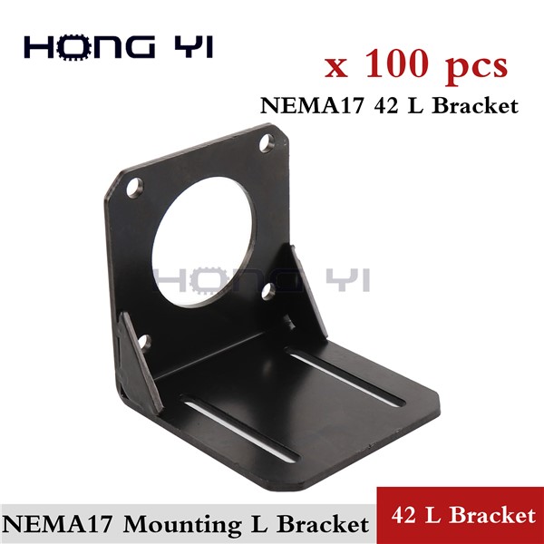 100 Pcs NEMA 17 Nema17 Mounting L Bracket Mount Step Stepping Stepper Motor 42 for 17hs4401 Motor