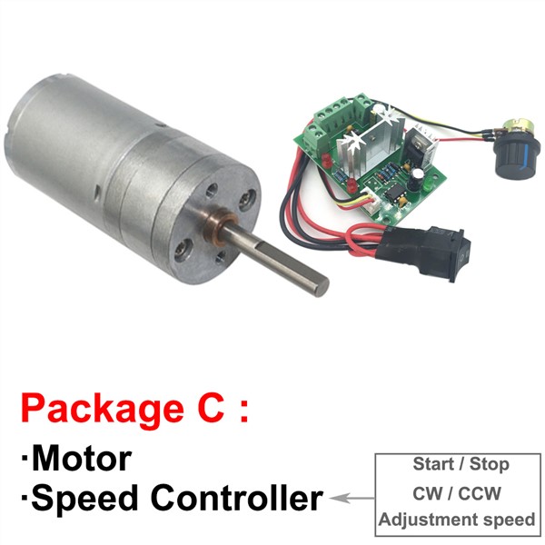 Micro DC Gear Motor 6V 12V 24V Shaft Length 25MM Low Speed 12 To 1360RPM Adjustable Speed Reversed for DIY Micro Smart Device
