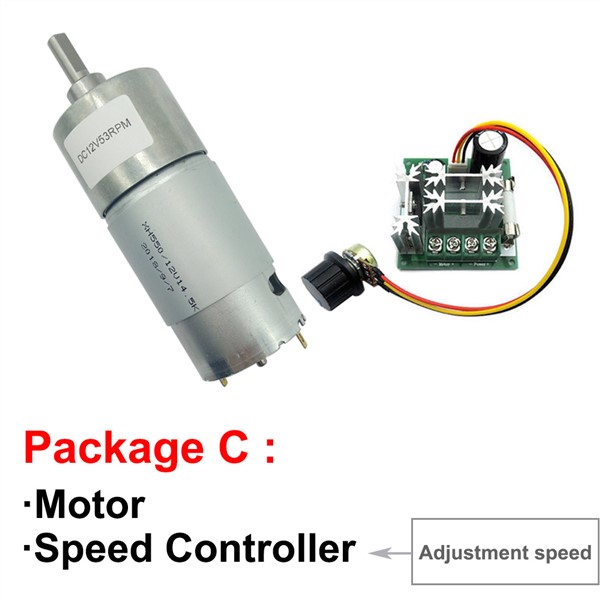 12V 6V Micro High Power DC Geared Motor 9-2300RPM Reversed Speed Control High Torque in DC Motor Built-in Cooling Fan Blades