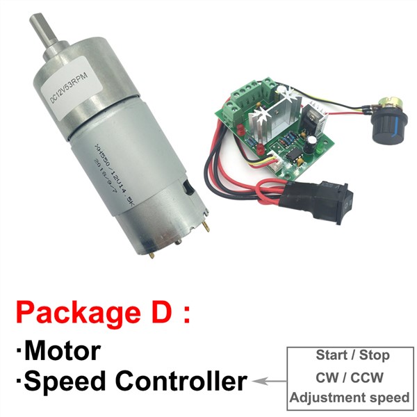 12V 6V Micro High Power DC Geared Motor 9-2300RPM Reversed Speed Control High Torque in DC Motor Built-in Cooling Fan Blades