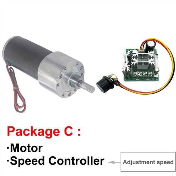 Permanent Magnet 12V 24V DC Gear Motor High Torque Electric Low RPM 4 To 1270RPM in DC Motor Adjustable Speed Reversed