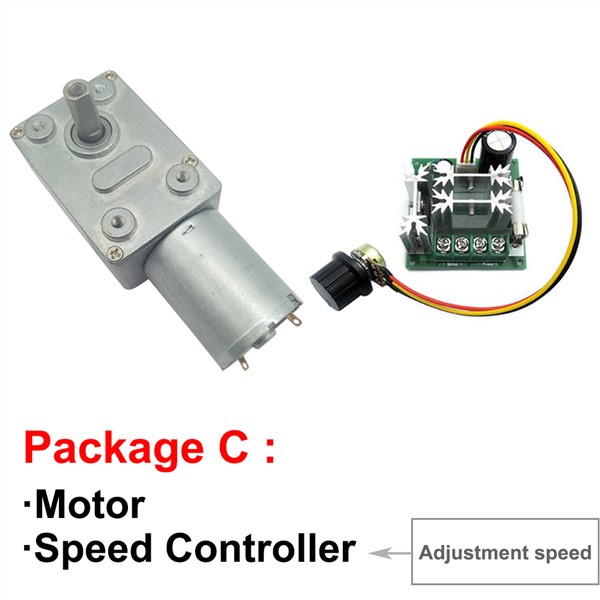 Micro 6V 12V 24V DC Worm Geared Motor Low Speed 3 To 150RPM 12 Volt DC High Torque Motors Self Locking Adjustable Speed Reversed