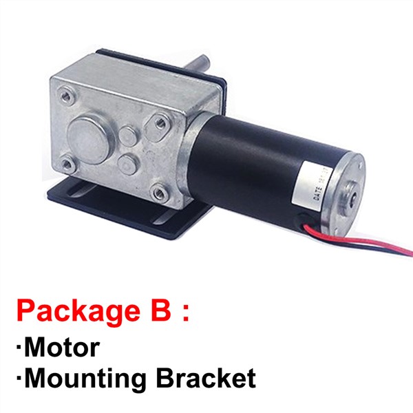 High Torque Worm Geared Motor 12V 24V in DC Motor Shaft Length 51MM Speed 5 To 470RPM Self Locking Adjustable Speed Reversed