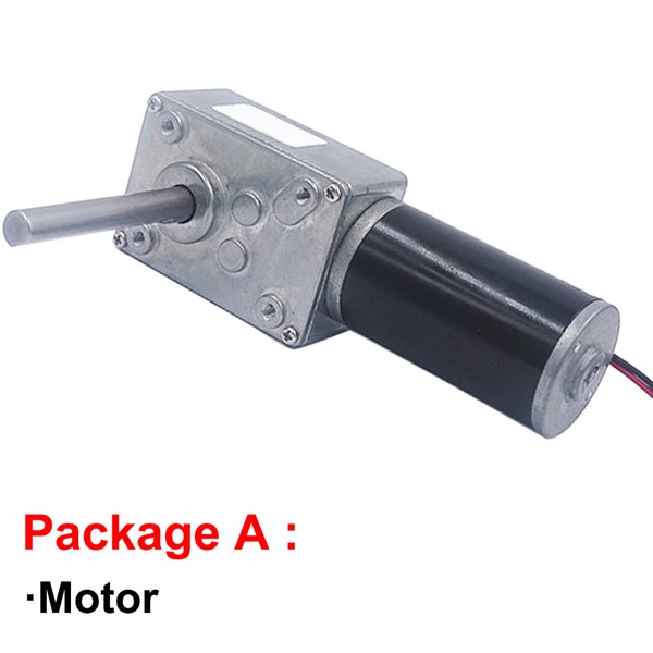 High Torque Worm Geared Motor 12V 24V in DC Motor Shaft Length 51MM Speed 5 To 470RPM Self Locking Adjustable Speed Reversed