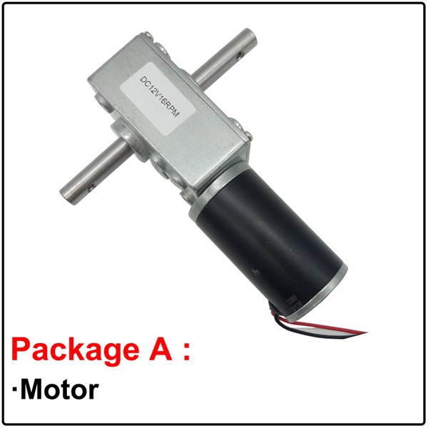 Double Shaft High Torque Worm Geared Motor 24V 12 Volt 5-470RPM Self Locking Adjustable Speed Reversed for Automatic Drying Rack