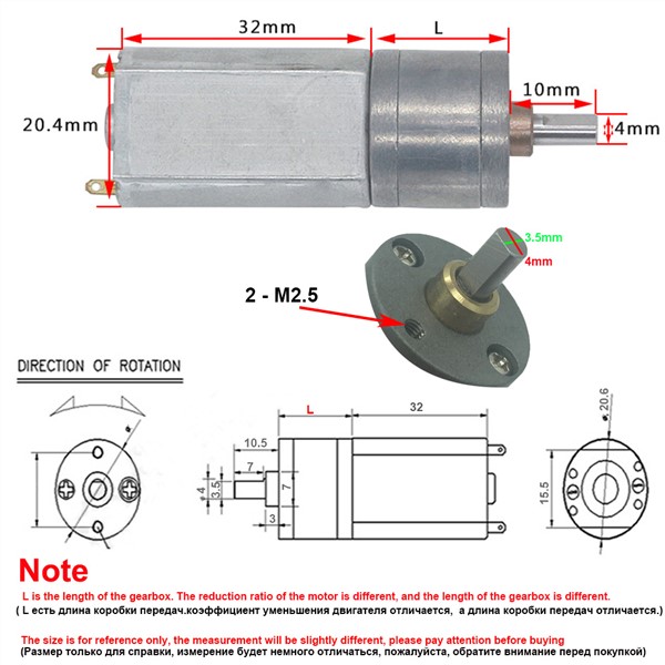 Mini Low Speed Electric DC Geared Motor 12 Volt 24-480RPM Adjustable Speed Reversible In DC Micro Motors for Smart Device Repair