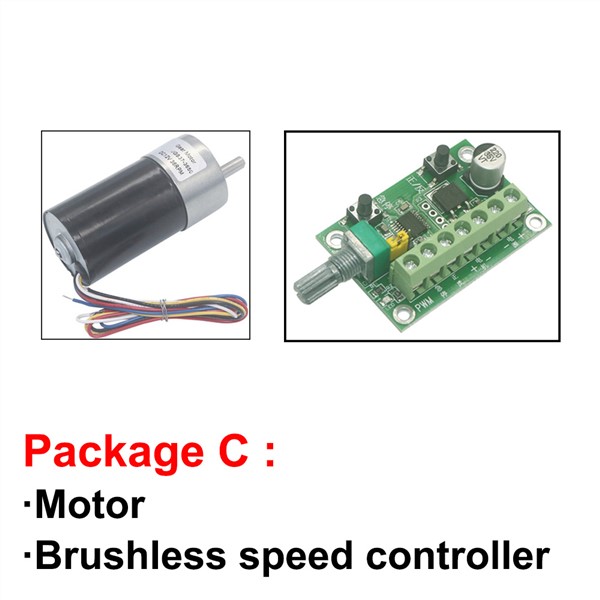 Long Life Brushless 12V 24V DC Geared Motor High Torque 35KG 5-1270RPM with Metal Gears Low Noise Reversed Signal Feedback