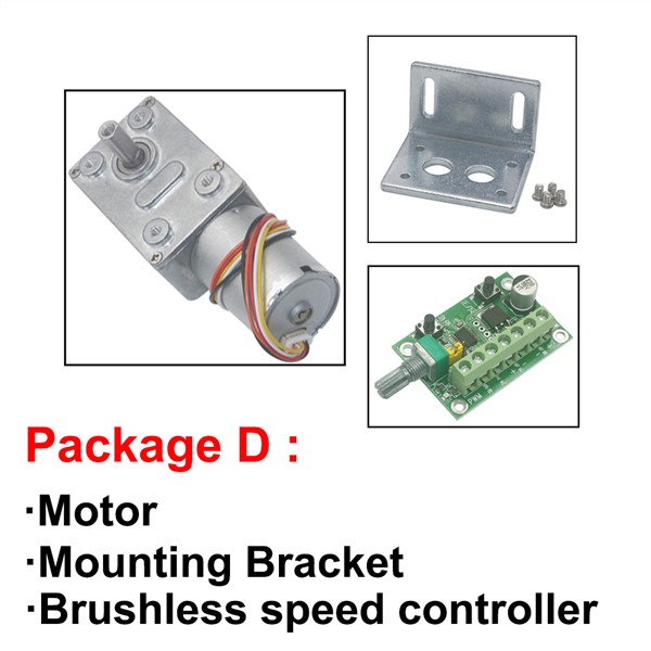 Micro Brushless 12V 24V DC Worm Gear Motors High Torque Max. 25KG Low RPM 6-150RPM Self Locking Low Noise Reversed In BLDC Motor
