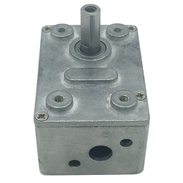 Worm Gearbox with Reduction Ratio 1:40/1:65/1:90/1:150/1:260/1:340/1:600/1:1000 Metal Gears Use for DC Worm Geared Motor