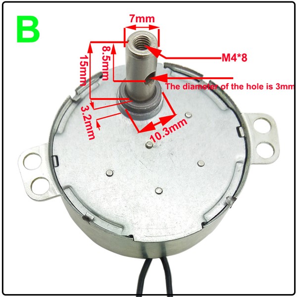 Permanent Magnet Synchronous Motor 4W Microwave Fan in AC Motor 5V/6V9V/12V/24V/110V-127V/220V-240V for Microwave Oven Parts